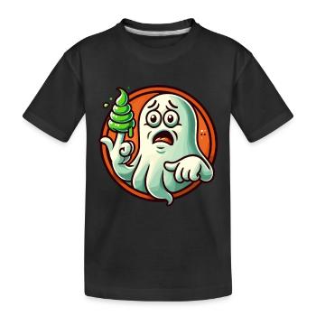 drôle boobby fantôme rétro style dessin animé booger - T-shirt bio Premium Enfant - noir - Devant