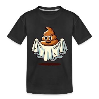 Funny Poop Pile Ghost Bull Sheet Poop - Kids' Premium Organic T-Shirt - black - Front