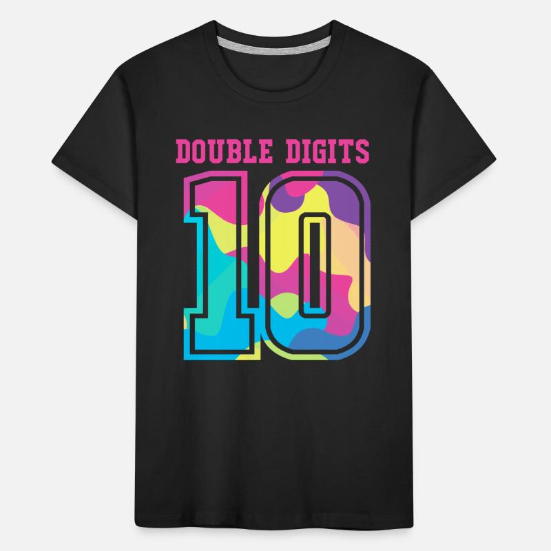 10e anniversaire Dix ans de naissance Date de naissance Date de naissance T-shirt bio Premium Enfant