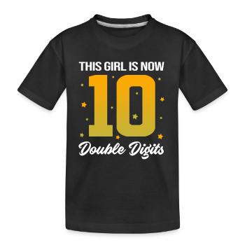 12e anniversaire Dix année de naissance Date de naissance - T-shirt bio Premium Enfant - noir - Devant