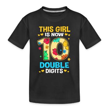 14e anniversaire Dix ans de naissance Date de naissance - T-shirt bio Premium Enfant - noir - Devant
