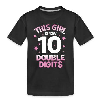 15e anniversaire Dix année de naissance Date de naissance Date de naissance - T-shirt bio Premium Enfant - noir - Devant
