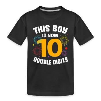 18e anniversaire Dix année de naissance Date de naissance Date de naissance - T-shirt bio Premium Enfant - noir - Devant