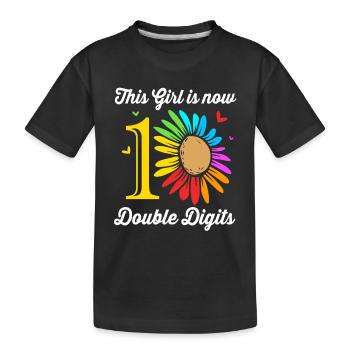 13e anniversaire Dix ans de naissance Date de naissance Date de naissance - T-shirt bio Premium Enfant - noir - Devant