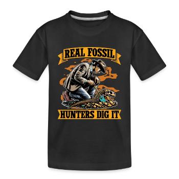 Real Fossil Hunters Dig It Loves Fossil Collecting - Kinder Premium Bio T-Shirt - Schwarz - Vorne