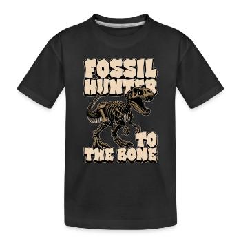 Fossil Hunter To The Bone Loves Fossil Collecting - Kinder Premium Bio T-Shirt - Schwarz - Vorne