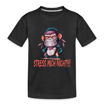 Stress Mich Nicht Gorilla - Kinder Premium Bio T-Shirt - Schwarz - Vorne