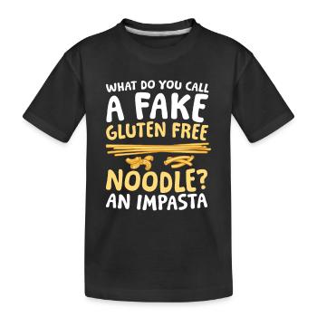 Fake gluten freenoodle An Impasta - Kinder Premium Bio T-Shirt - Schwarz - Vorne