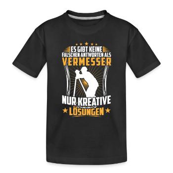 Vermessungstechniker falsche Antwort Landvermesser - Kinder Premium Bio T-Shirt - Schwarz - Vorne