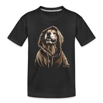 drôle Golden Retriever chien Art propriétaire de chien - T-shirt bio Premium Enfant - noir - Devant