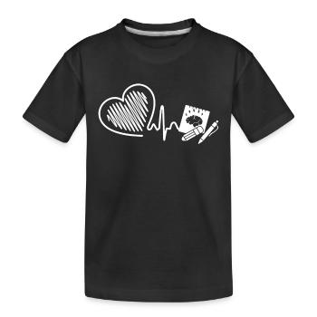 High School Teacher High School Teacher Heartbeat - Kids' Premium Organic T-Shirt - black - Front