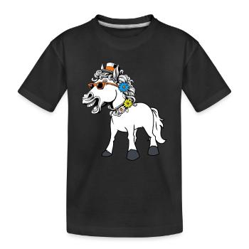 Pferd Pferde Lady lustig witzig spaßig Gaul - Kinder Premium Bio T-Shirt - Schwarz - Vorne