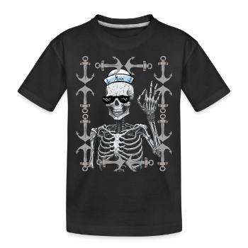 maritim Halloween Matrose Moin Seefahrer Seemann - Kinder Premium Bio T-Shirt - Schwarz - Vorne