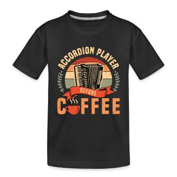 Accordéoniste avant l’amateur de café de musique folklorique - T-shirt bio Premium Enfant - noir - Devant