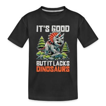 Paléontologie c’est bien mais il manque un chasseur de fossiles - T-shirt bio Premium Enfant - noir - Devant