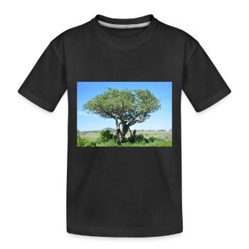 Majestic sausage tree in natural habitat - Kids' Premium Organic T-Shirt - black - Front