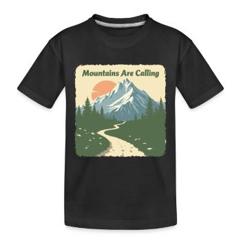 MOUNTAINS ARE CALLING - Kids' Premium Organic T-Shirt - black - Front
