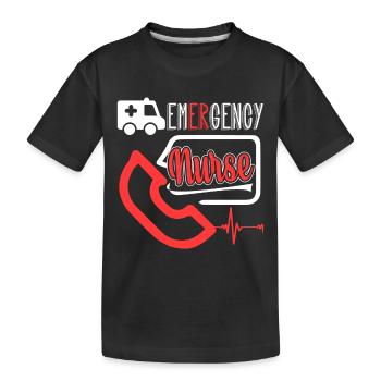 Proud To Be An Emergency Nurse - Kids' Premium Organic T-Shirt - black - Front