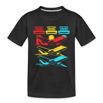 Contrôleur aérien - T-shirt bio Premium Enfant - noir - Devant