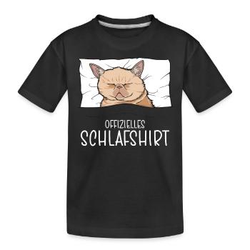 Official Sleep Shirt Exotic Shorthair Cat - Kids' Premium Organic T-Shirt - black - Front
