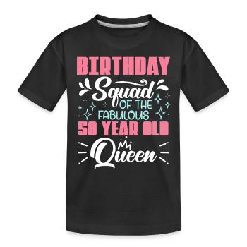 Célébrer son 50e anniversaire avec la fabuleuse reine - T-shirt bio Premium Enfant - noir - Devant