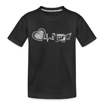 Computer Systems Analyst Heartbeat - Kids' Premium Organic T-Shirt - black - Front