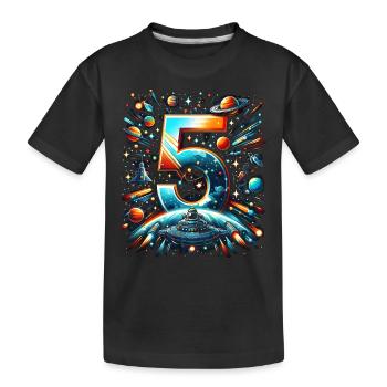 Astronaut 5th Birthday Space Boy 5 Years - Kids' Premium Organic T-Shirt - black - Front
