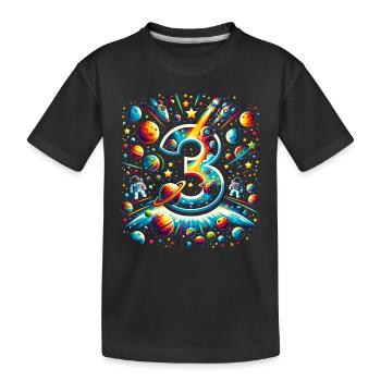 astronaute 3ème anniversaire Space Boys 3 ans - T-shirt bio Premium Enfant - noir - Devant