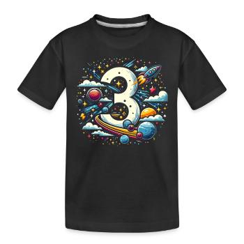 astronaute 3ème anniversaire Space Boys 3 ans - T-shirt bio Premium Enfant - noir - Devant