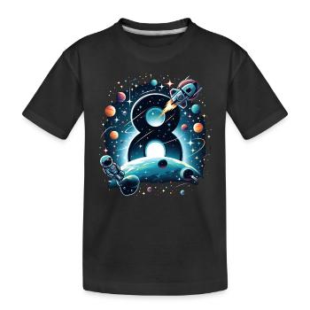 astronaute 8e anniversaire Space Boys 8 ans - T-shirt bio Premium Enfant - noir - Devant