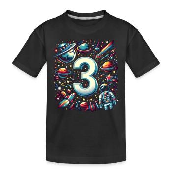 astronaute 3ème anniversaire Space Boys 3 ans - T-shirt bio Premium Enfant - noir - Devant