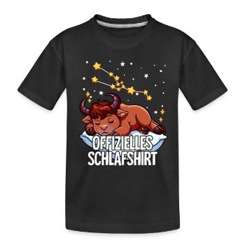 Chemise de nuit officielle signe du zodiaque Taureau - T-shirt bio Premium Enfant - noir - Devant