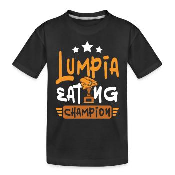 Champion mangeur de lumpia - T-shirt bio Premium Enfant - noir - Devant