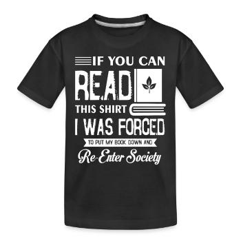 Book Addicted To Book - Kids' Premium Organic T-Shirt - black - Front