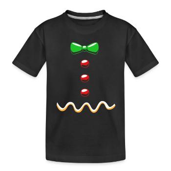 bonhomme en pain d’épice Coeur en pain d’épice Snacking en pain d’épice - T-shirt bio Premium Enfant - noir - Devant