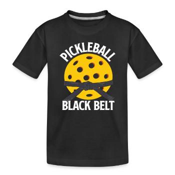 Pickleball Black Belt Master - Kids' Premium Organic T-Shirt - black - Front