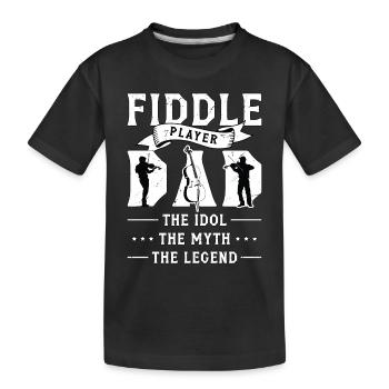 Fiddle Player Dad The Idol The Myth Violinist - Kids' Premium Organic T-Shirt - black - Front