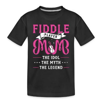 Fiddle Player Mom The Idol Loves Country Music - Kids' Premium Organic T-Shirt - black - Front
