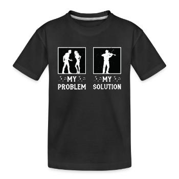 Fiddle Player My Problem My Solution Pictogram Dad - Kids' Premium Organic T-Shirt - black - Front