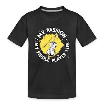 Fiddle Player My Passion My Fiddle Violin Player - Kids' Premium Organic T-Shirt - black - Front