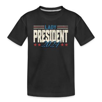 Dame Présidente 2024 : Kamala Harris pour le Progrès - T-shirt bio Premium Enfant - noir - Devant