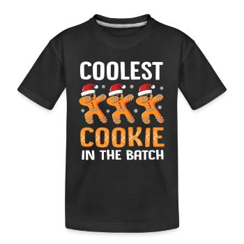 bonhomme en pain d’épice Coeur en pain d’épice Snacking en pain d’épice - T-shirt bio Premium Enfant - noir - Devant
