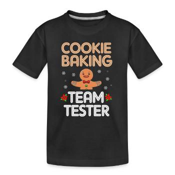 bonhomme en pain d’épice Coeur en pain d’épice Snacking en pain d’épice - T-shirt bio Premium Enfant - noir - Devant