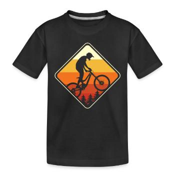 Mountain biking Mountain biking Mountain bikers - Kids' Premium Organic T-Shirt - black - Front