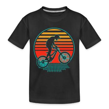 Mountain biking Mountain biking Mountain bikers - Kids' Premium Organic T-Shirt - black - Front