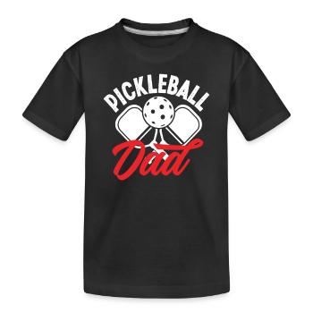 Pickleball Dad Stolzer Papa Auf Dem Spielfeld - Kinder Premium Bio T-Shirt - Schwarz - Vorne