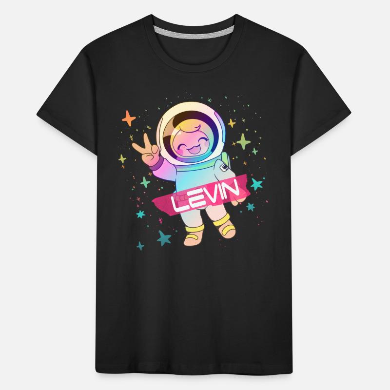 LEVIN - Beau nom de garçon avec astronaute mignon T-shirt bio Premium Enfant