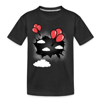 Nuages Nuage Ballons Célestes Ballon Vol - T-shirt bio Premium Enfant - noir - Devant
