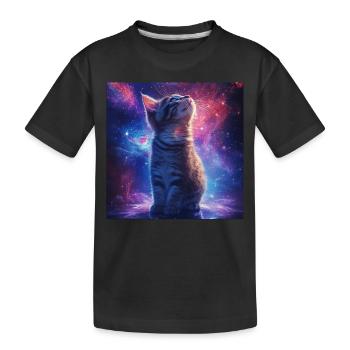 Katze - Kinder Premium Bio T-Shirt - Schwarz - Vorne