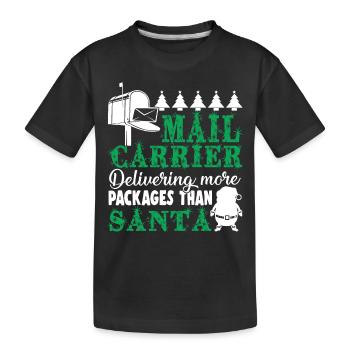Mail Carrier Christmas Delivering More Packages - Kids' Premium Organic T-Shirt - black - Front